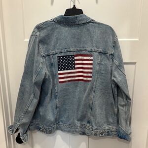Denim Jean Jacket with American Flag Old Navy